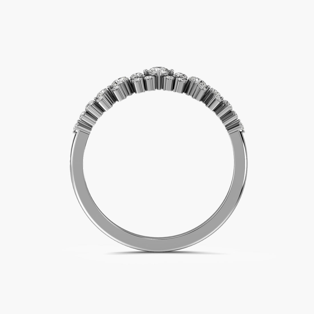 Starlight Cluster Ring - Front View in White Gold - Diamond Ring by Moena