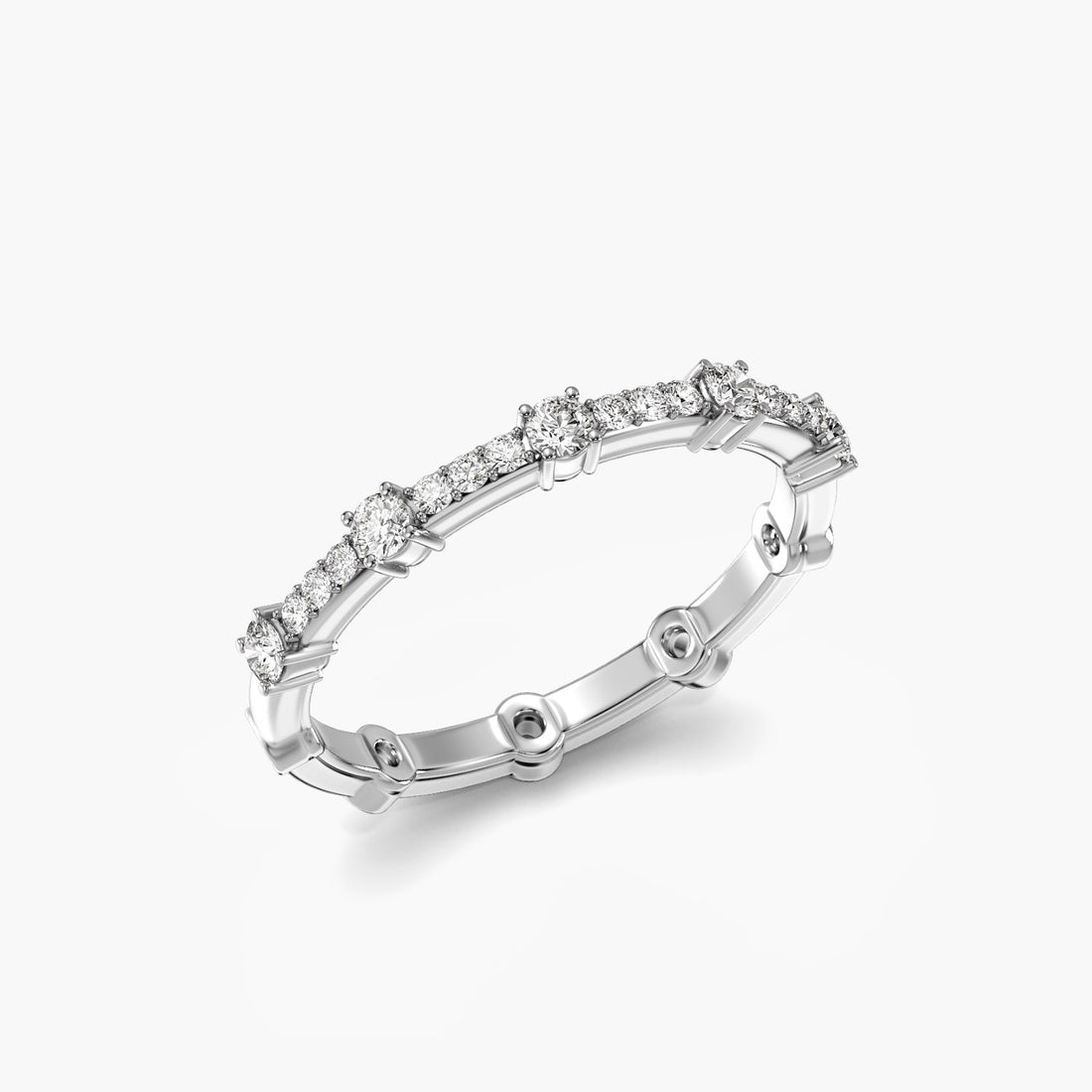 Forever Yours - 3D View in White Gold - Diamond Ring by Moena