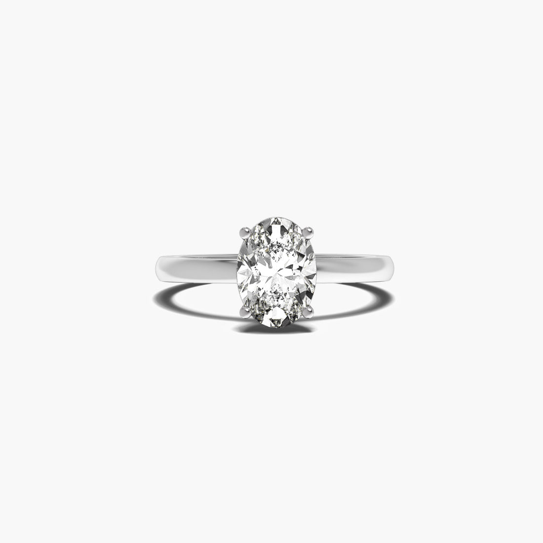 Oval Allure - Top View in White Gold - Oval Diamond Ring by Moena