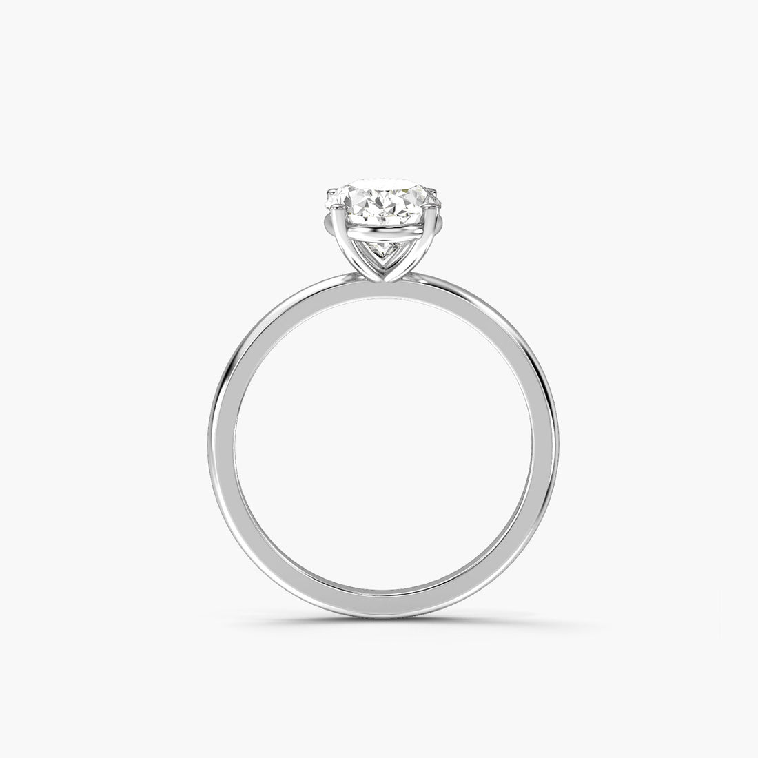 Oval Allure - Front View in White Gold - Oval Diamond Ring by Moena