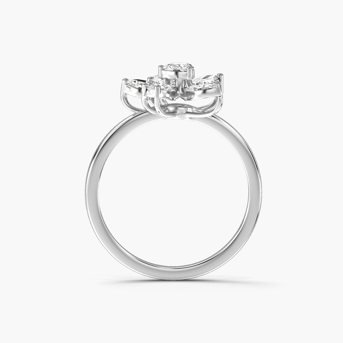 Petals of Passion - Front View in White Gold - Diamond Ring by Moena