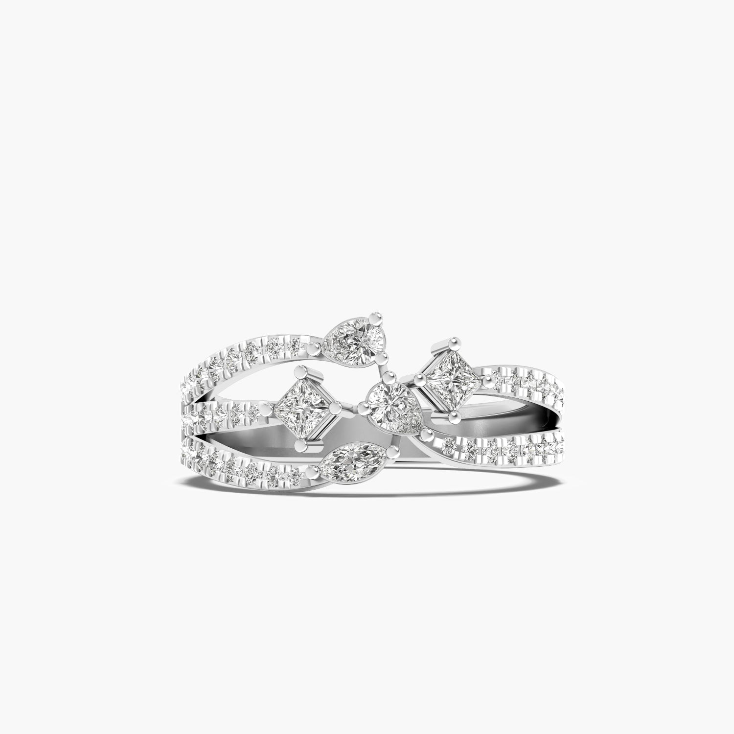 Graceful Crossover Diamond Ring