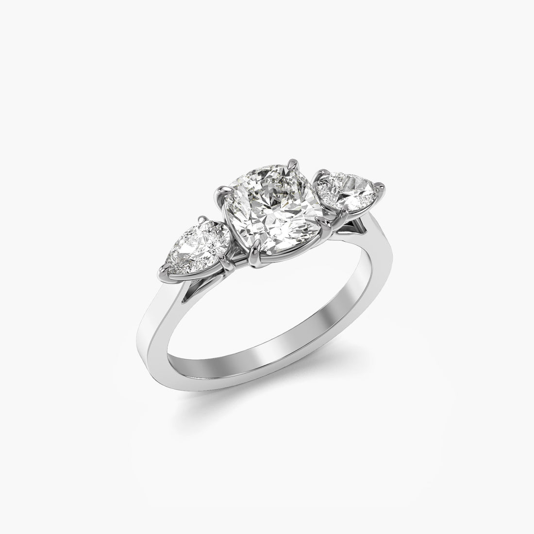 Royal Tranquility - 3D View in White Gold - Diamond Ring by Moena