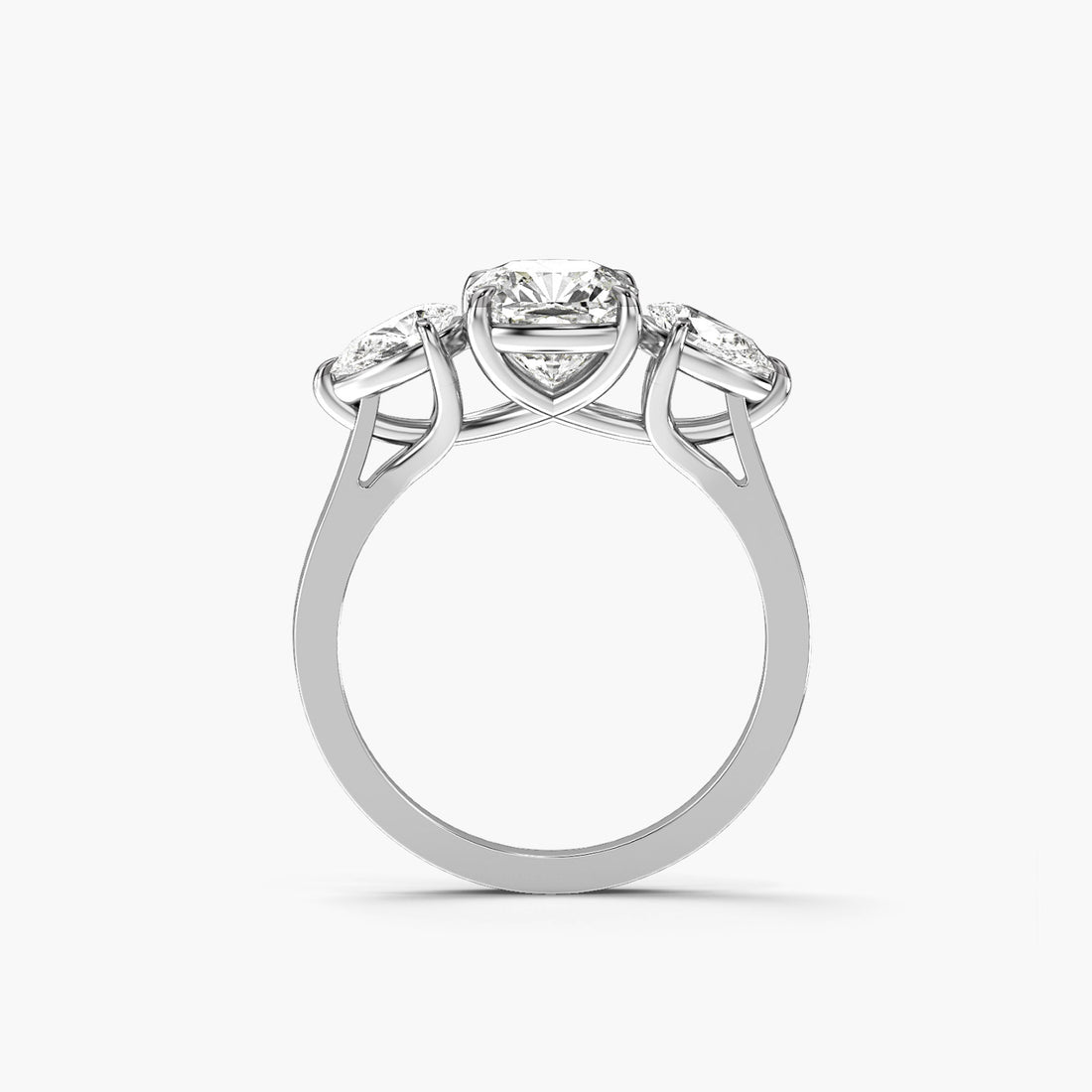 Royal Tranquility - Front View in White Gold - Diamond Ring by Moena