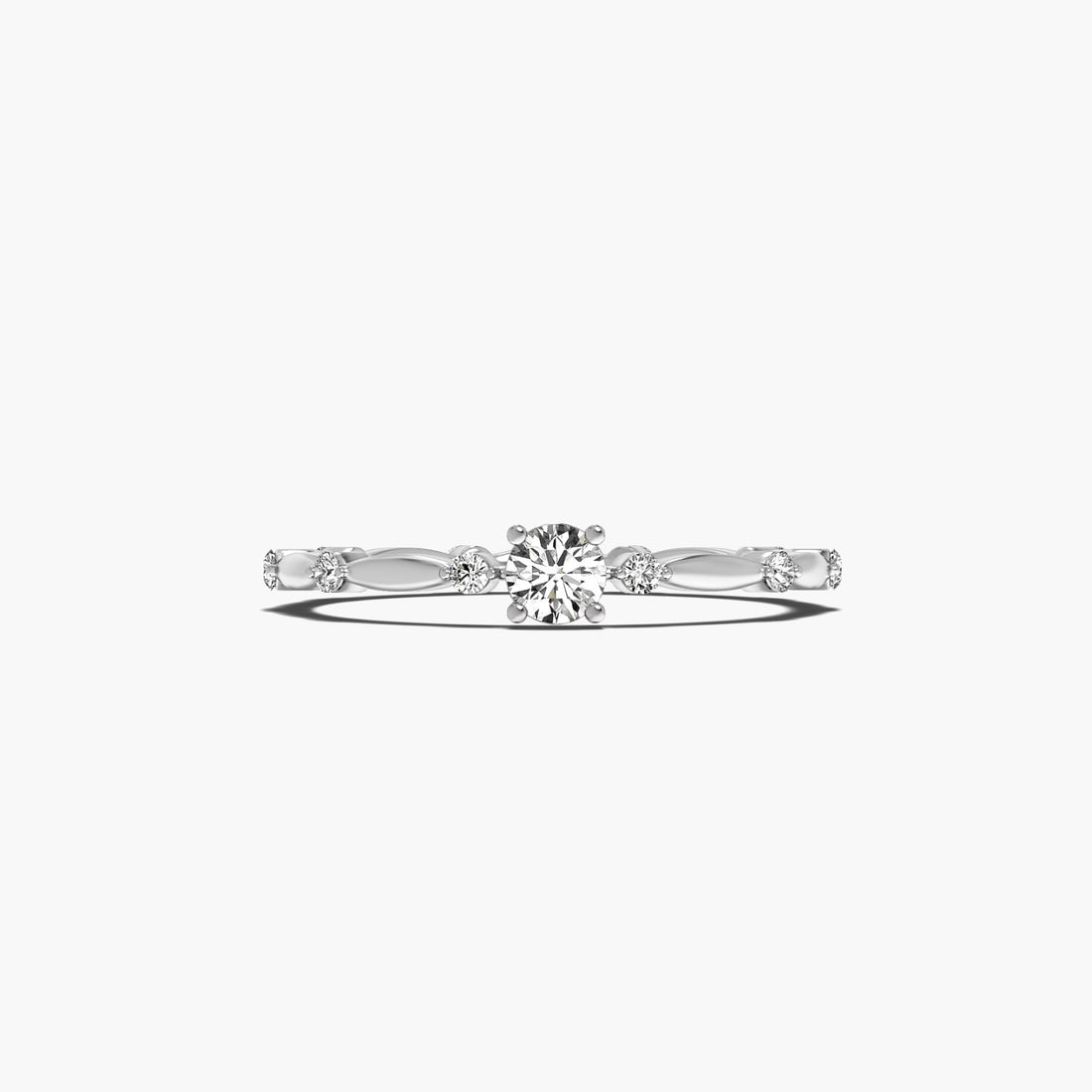 Endless Circle - Top View in White Gold - Diamond Ring by Moena