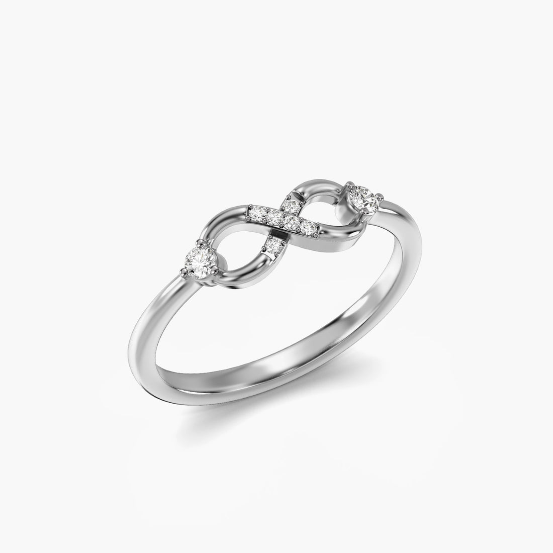 Infinity Spark Ring - 3D View in White Gold - Diamond Ring by Moena