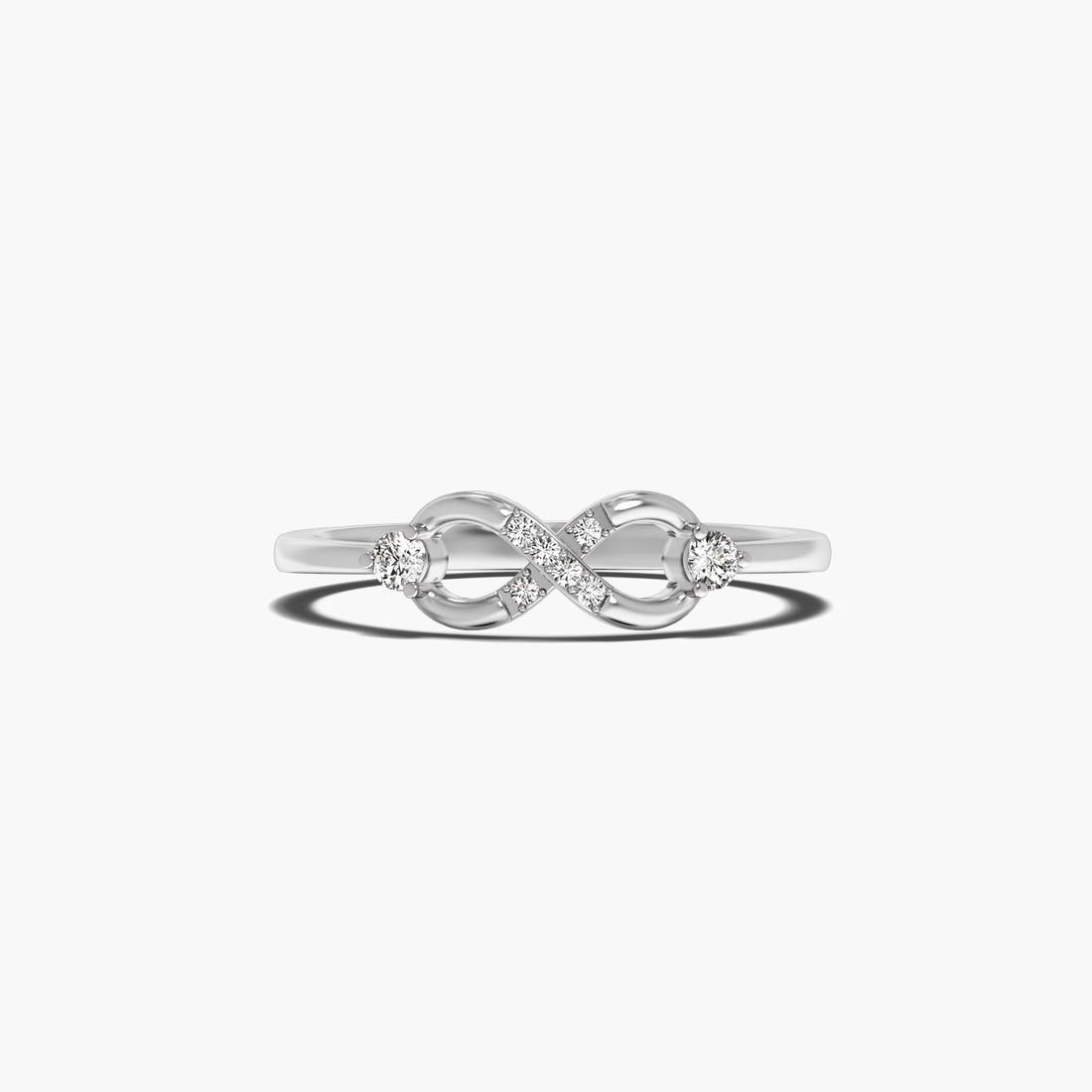 Infinity Spark Ring - Top View in White Gold - Diamond Ring by Moena