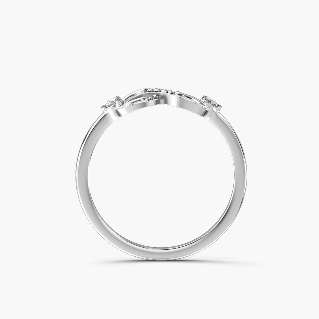 Infinity Spark Ring - Front View in White Gold - Diamond Ring by Moena