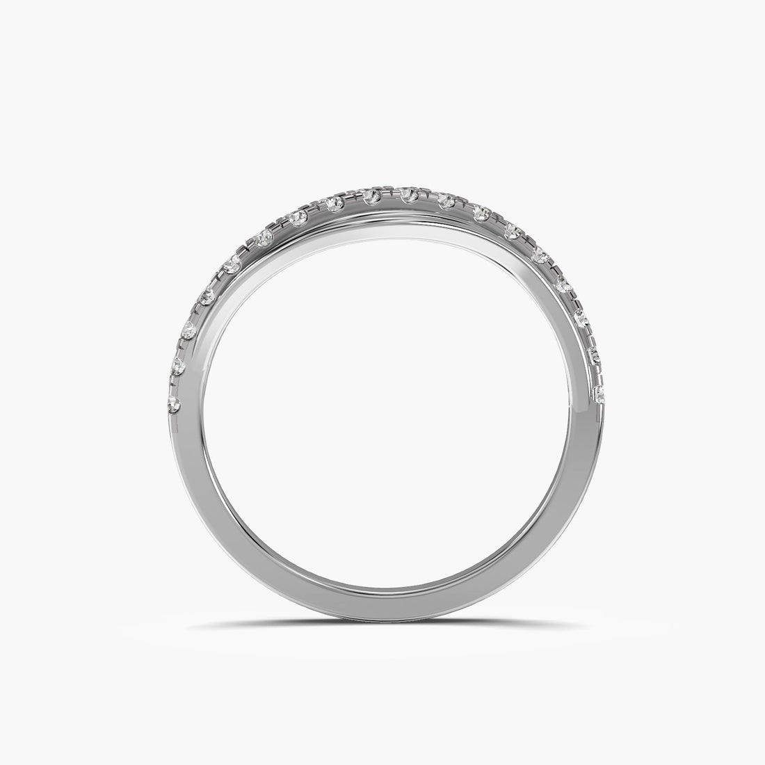 Twisted Elegance Ring - Front View in White Gold - Diamond Ring by Moena