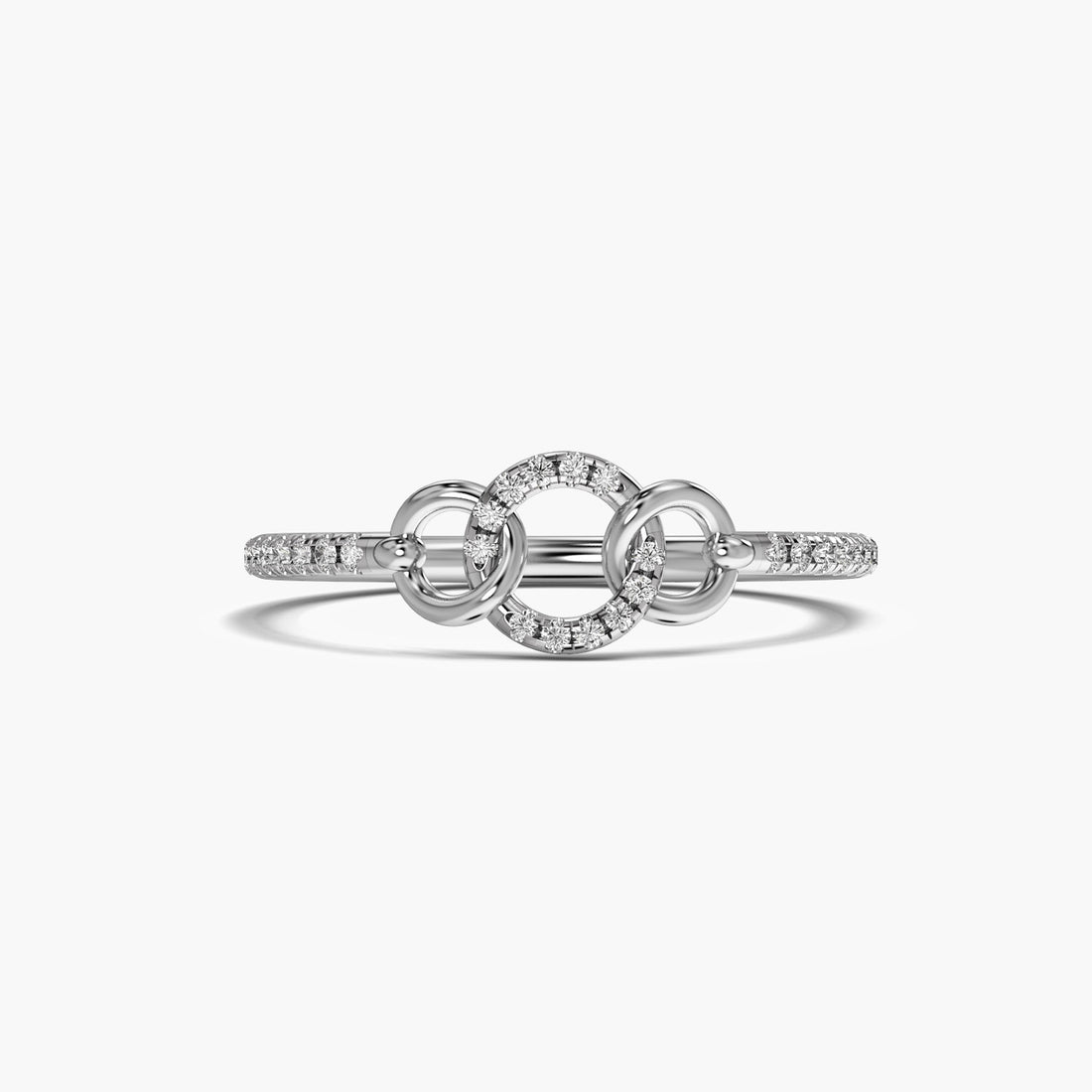 Infinity Link Ring - Top View in White Gold - Diamond Ring by Moena