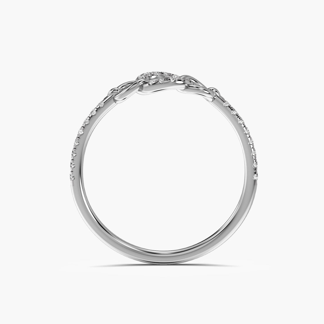 Infinity Link Ring - Front View in White Gold - Diamond Ring by Moena