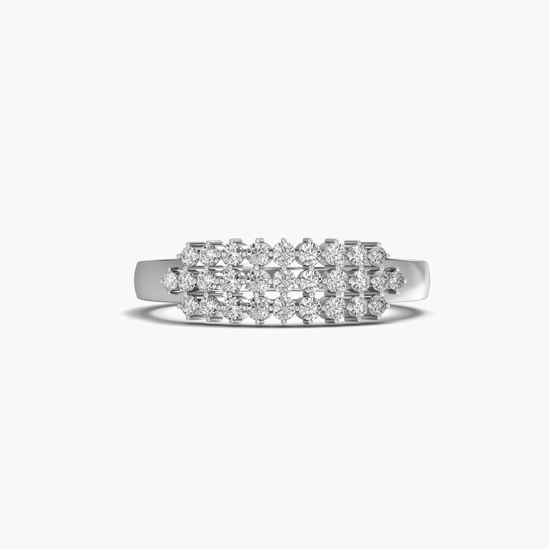Celestial Cascade - Top View in White Gold - Diamond Ring by Moena