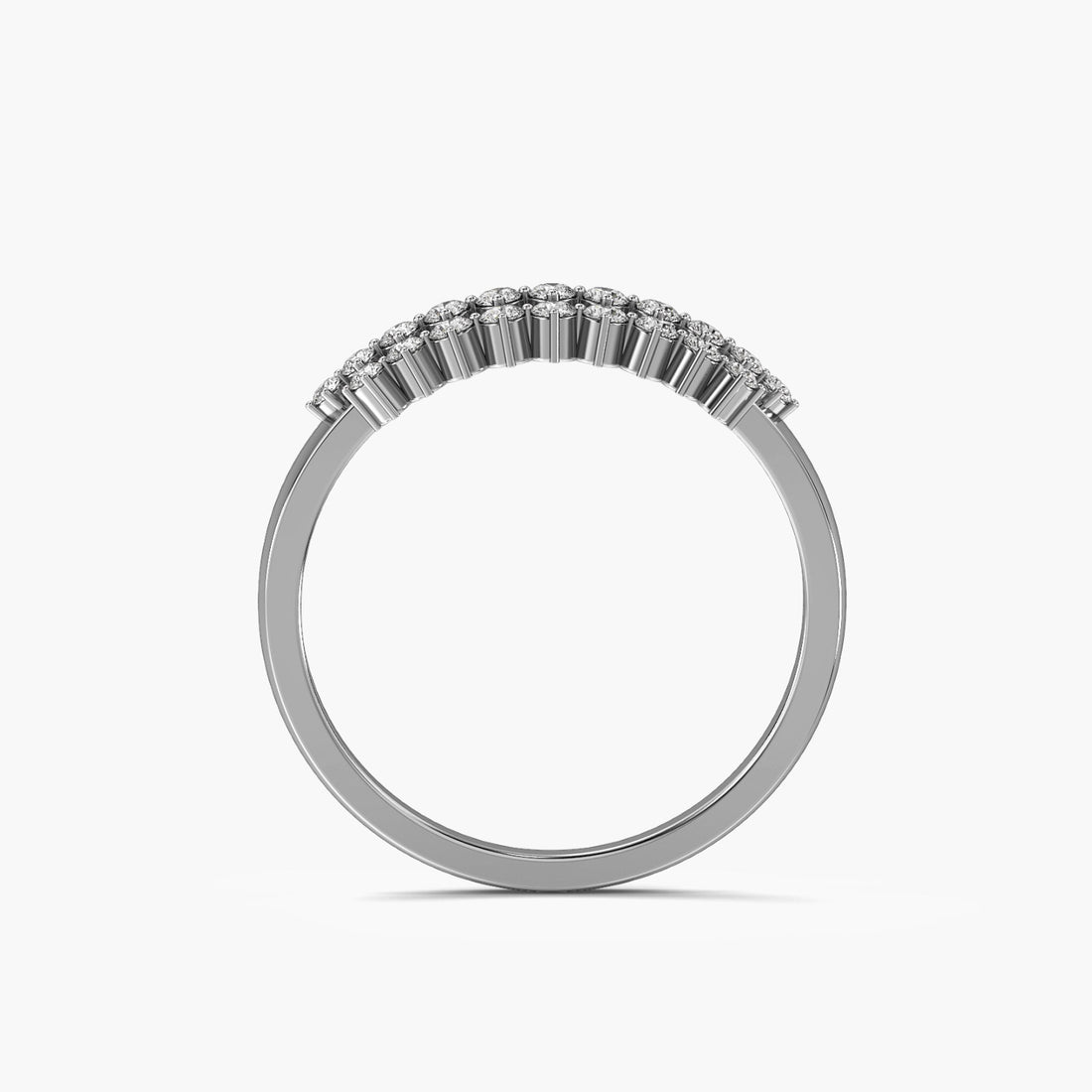 Celestial Cascade - Front View in White Gold - Diamond Ring by Moena