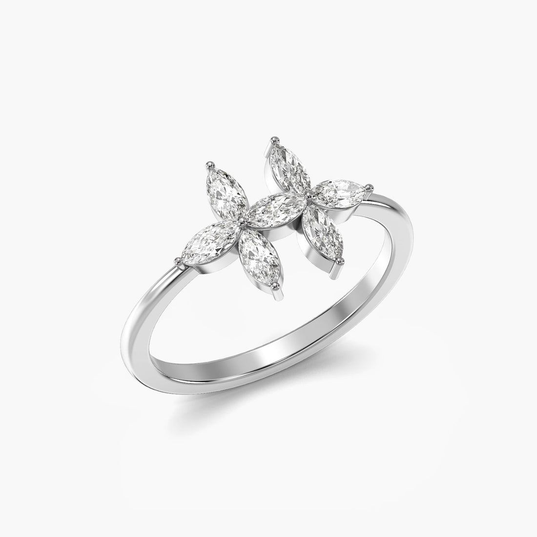 Celestial Seven - 3D View in White Gold - Diamond Ring by Moena