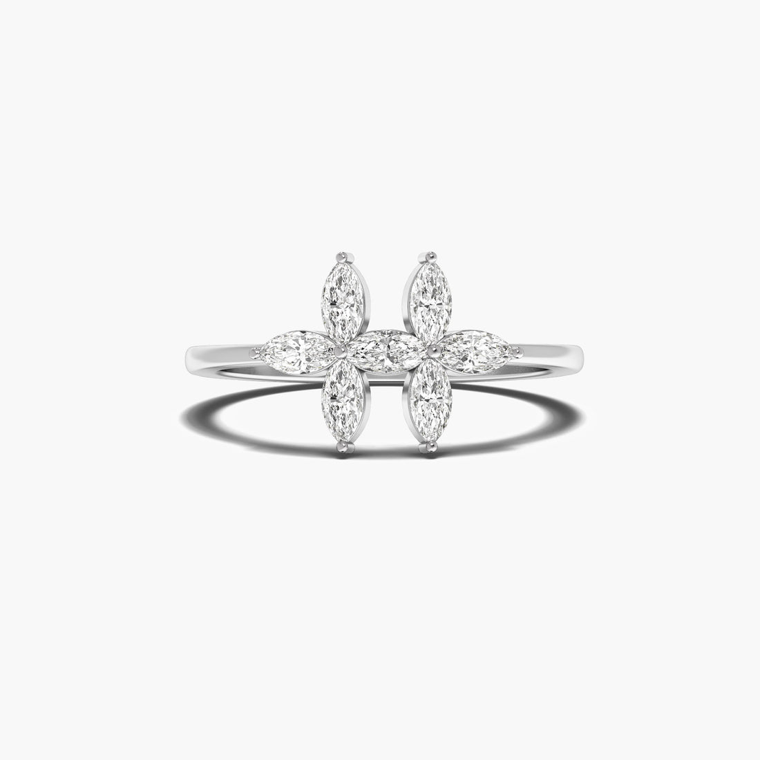 Celestial Seven - Top View in White Gold - Diamond Ring by Moena