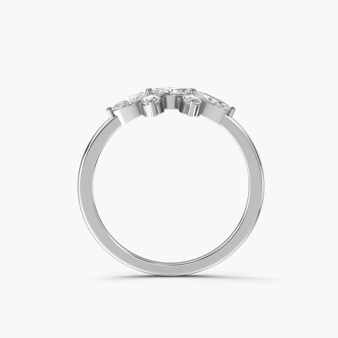 Celestial Seven - Front View in White Gold - Diamond Ring by Moena