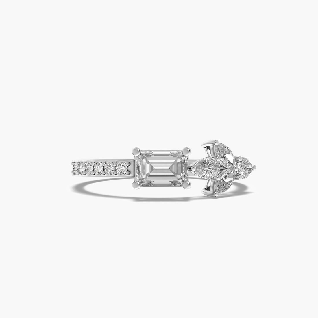 Regal Cluster Ring - Top View in White Gold - Diamond Ring by Moena