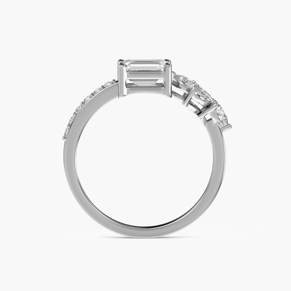 Regal Cluster Ring - Front View in White Gold - Diamond Ring by Moena
