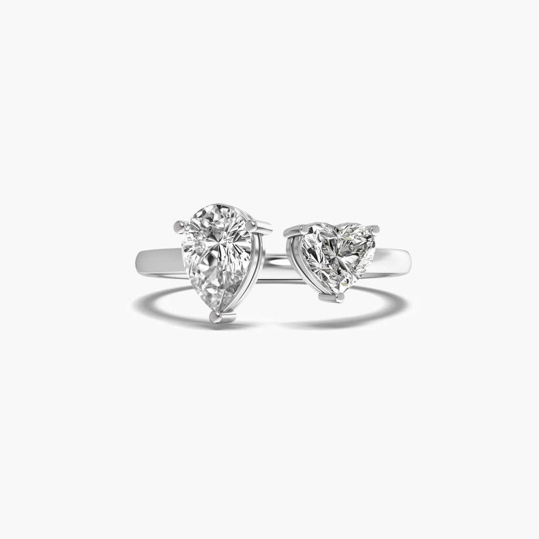 Majestic Duo - Top View in White Gold - Diamond Ring by Moena