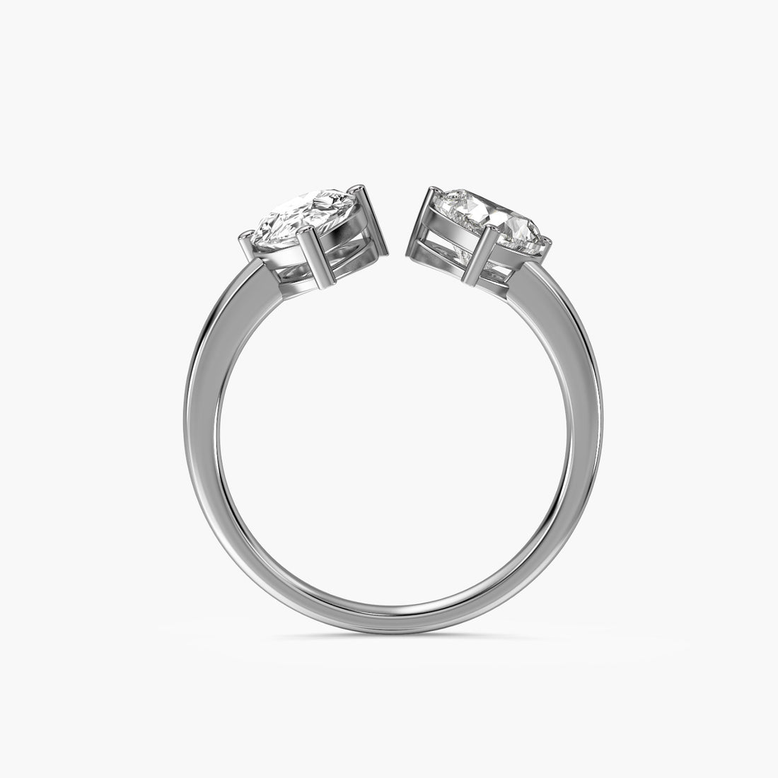 Majestic Duo - Front View in White Gold - Diamond Ring by Moena