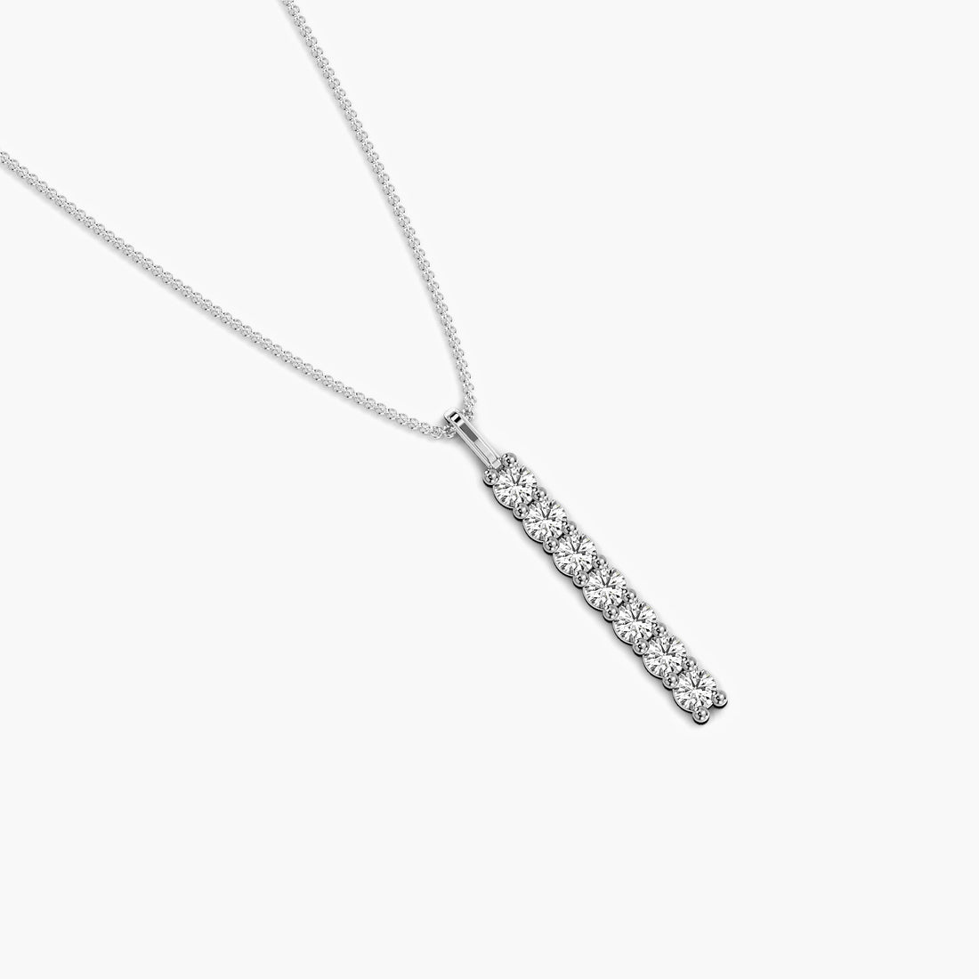 Vertical Spark Pendant - Top View in White Gold - Diamond Pendant by Moena