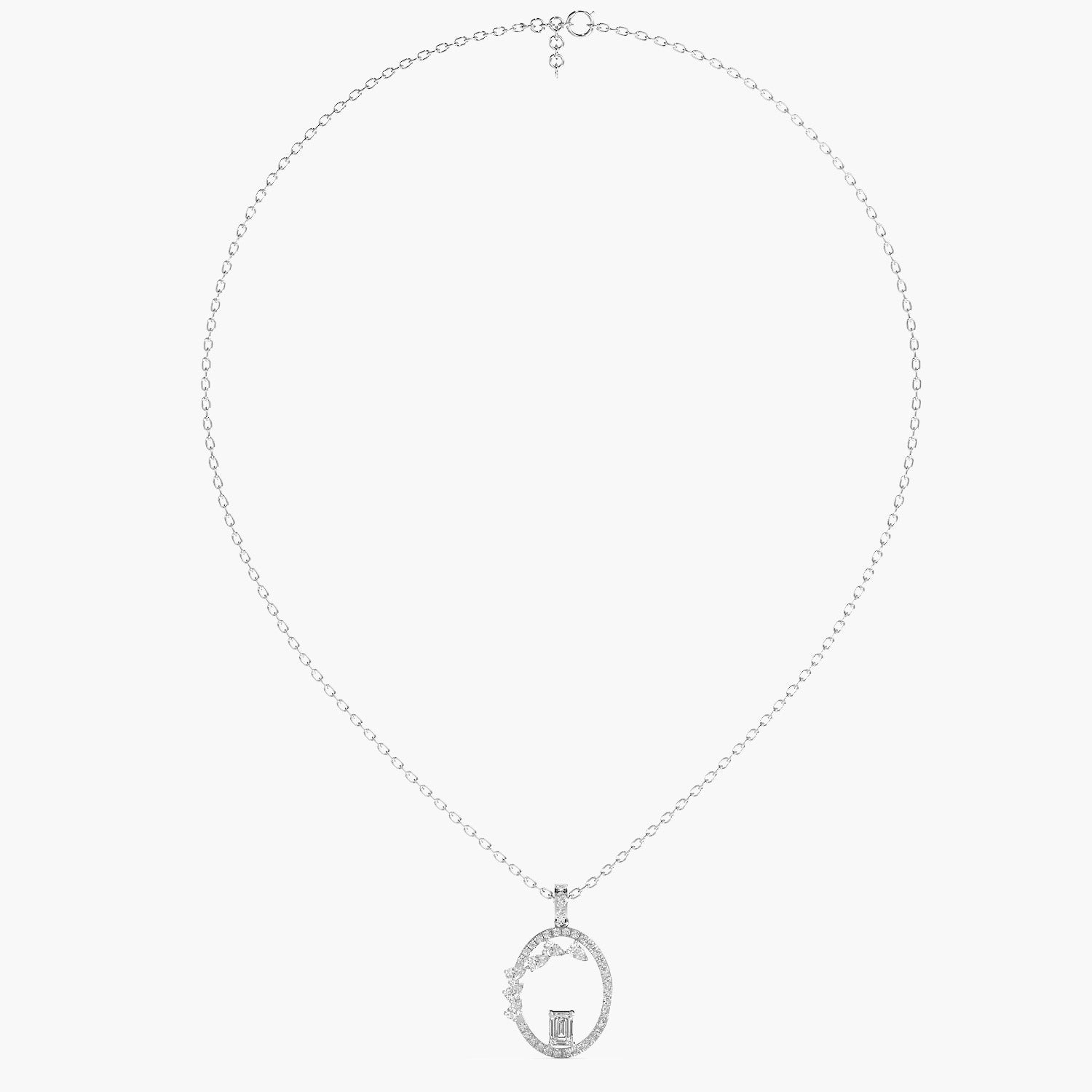 Abstract Halo Lab-Grown Diamond Necklace(With Chain) - Moena