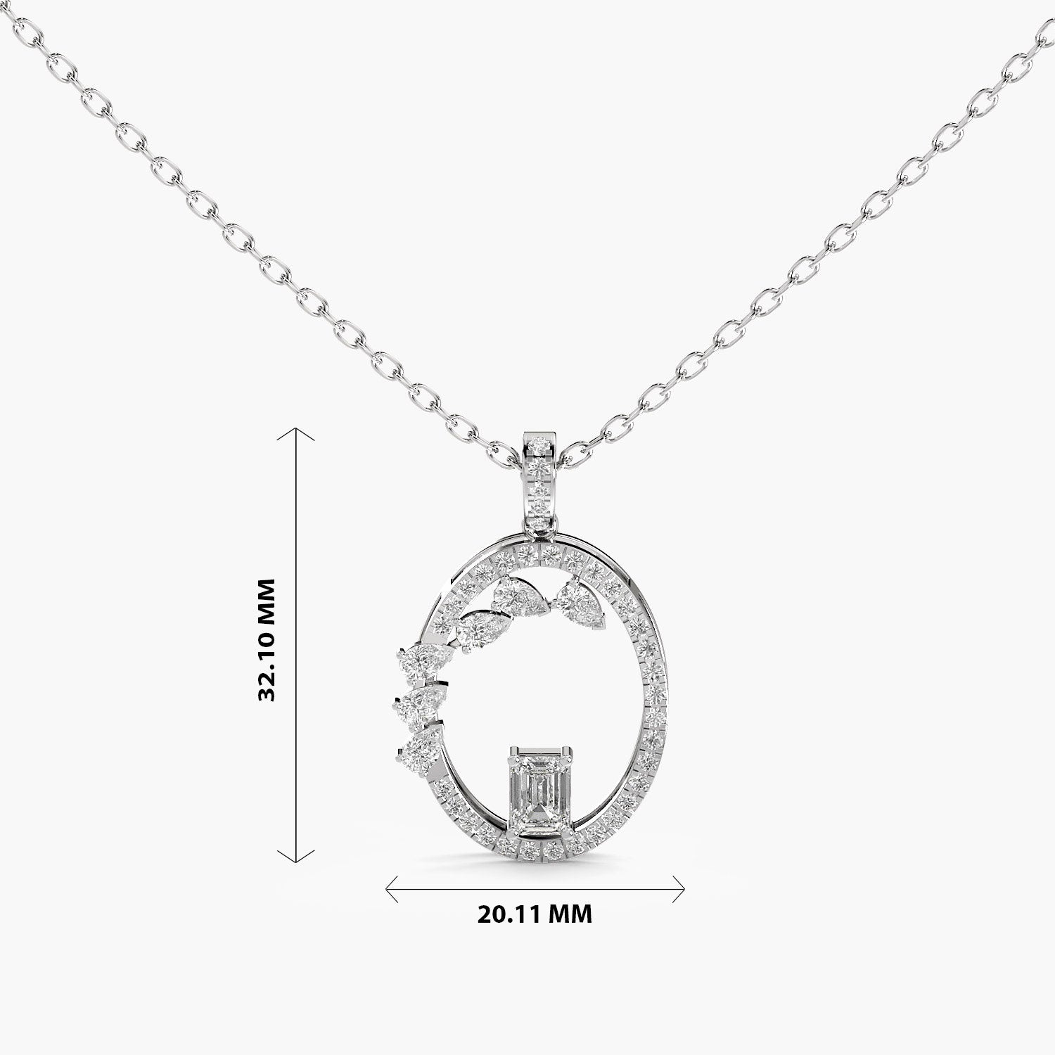 Abstract Halo Lab-Grown Diamond Necklace(With Chain) - Moena