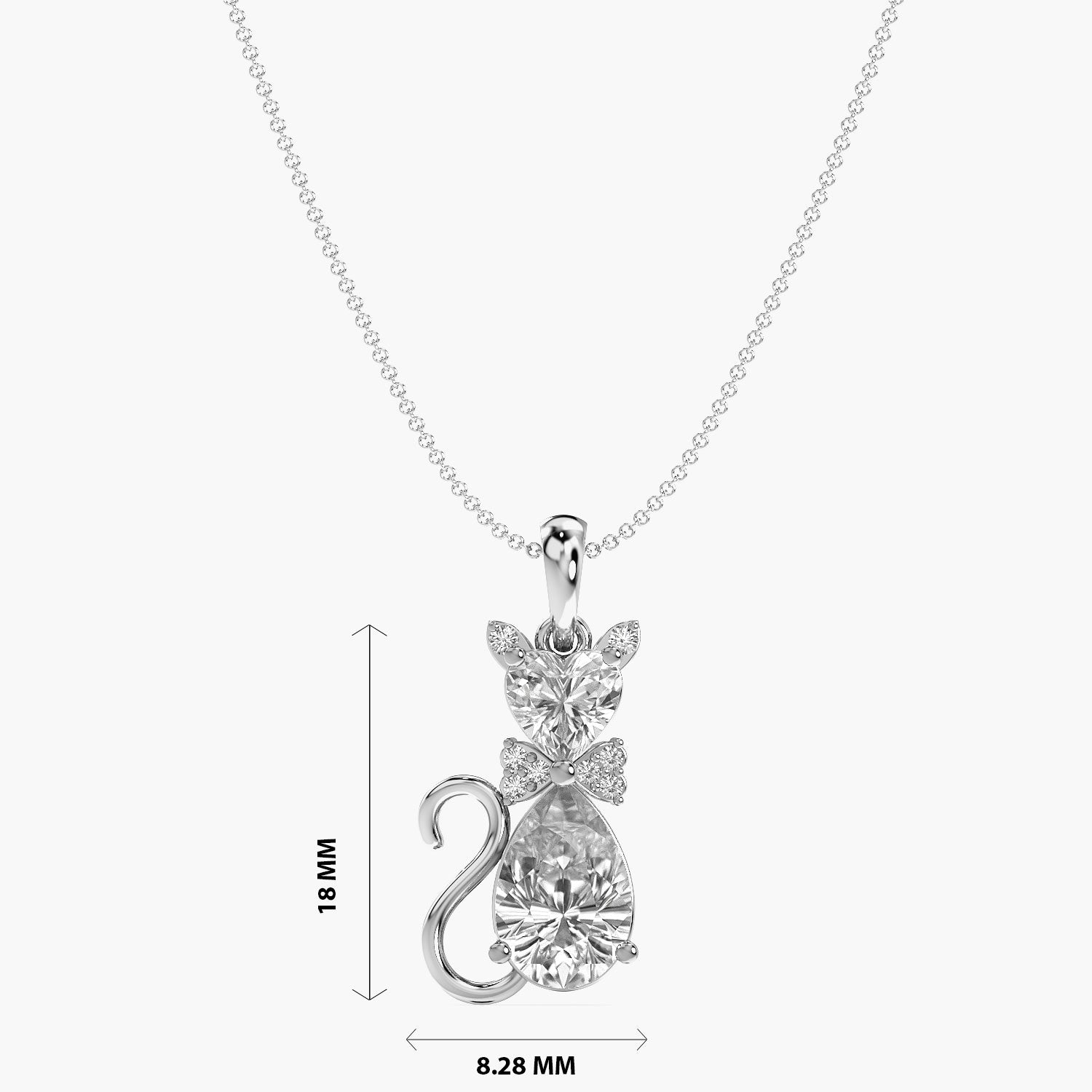 Cat-Inspired Diamond Pendant - Moena