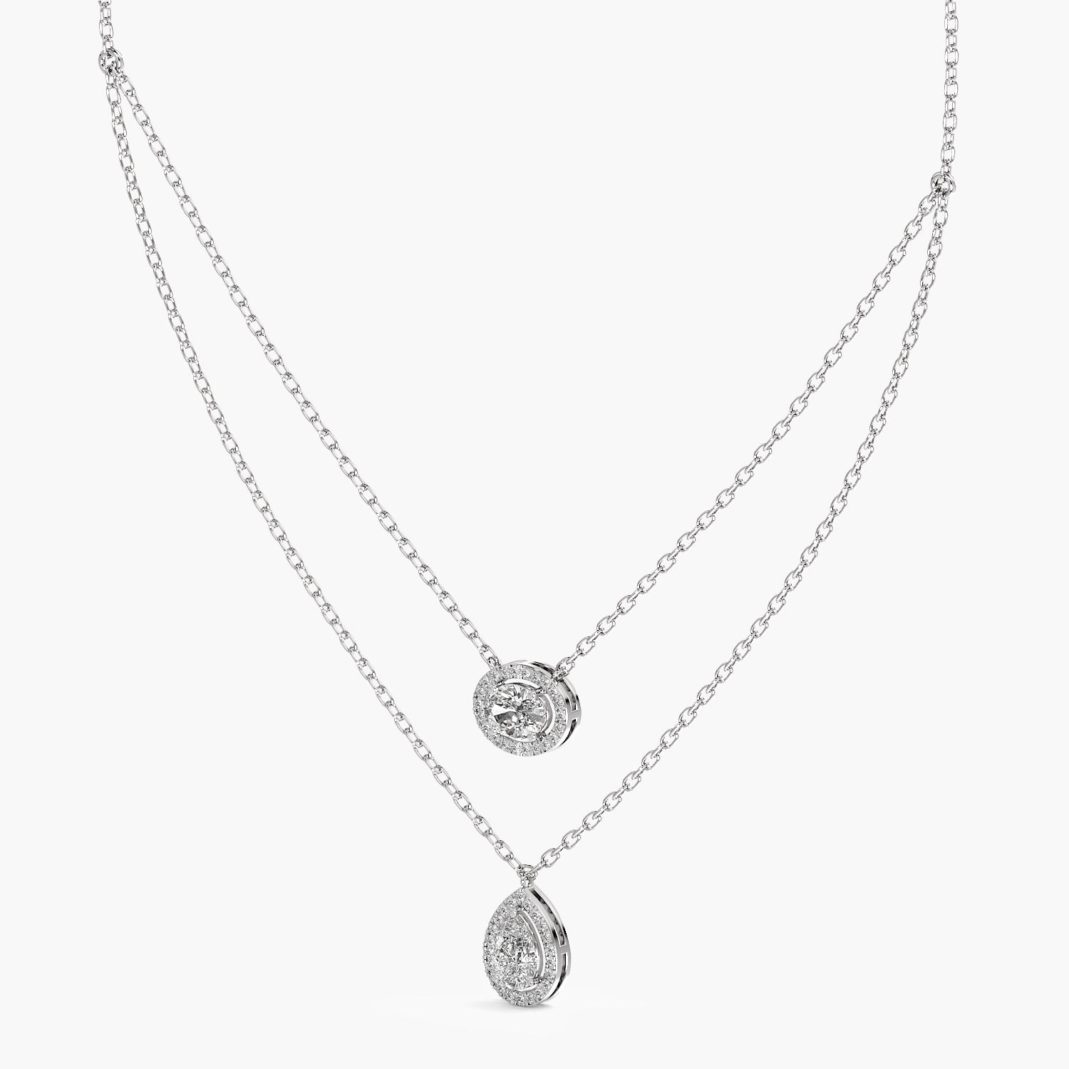 Double Layered Pendant Necklace(With Chain) - Moena