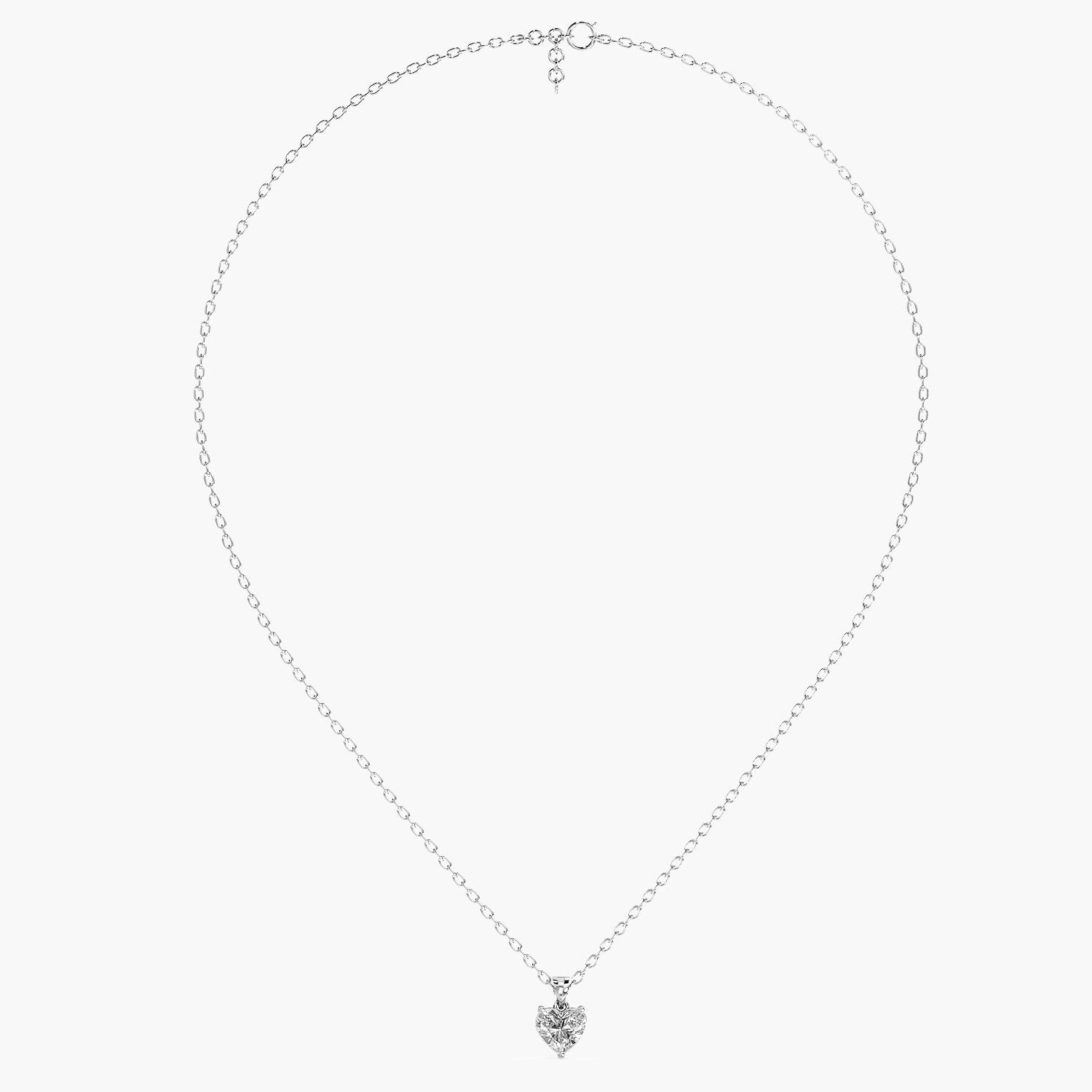 Heart-Shaped Lab-Grown Diamond Necklace(With Chain) - Moena