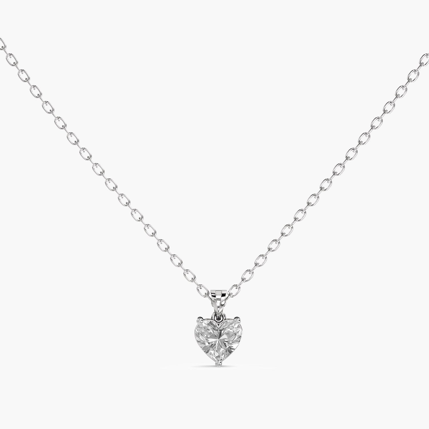 Heart-Shaped Lab-Grown Diamond Necklace(With Chain) - Moena