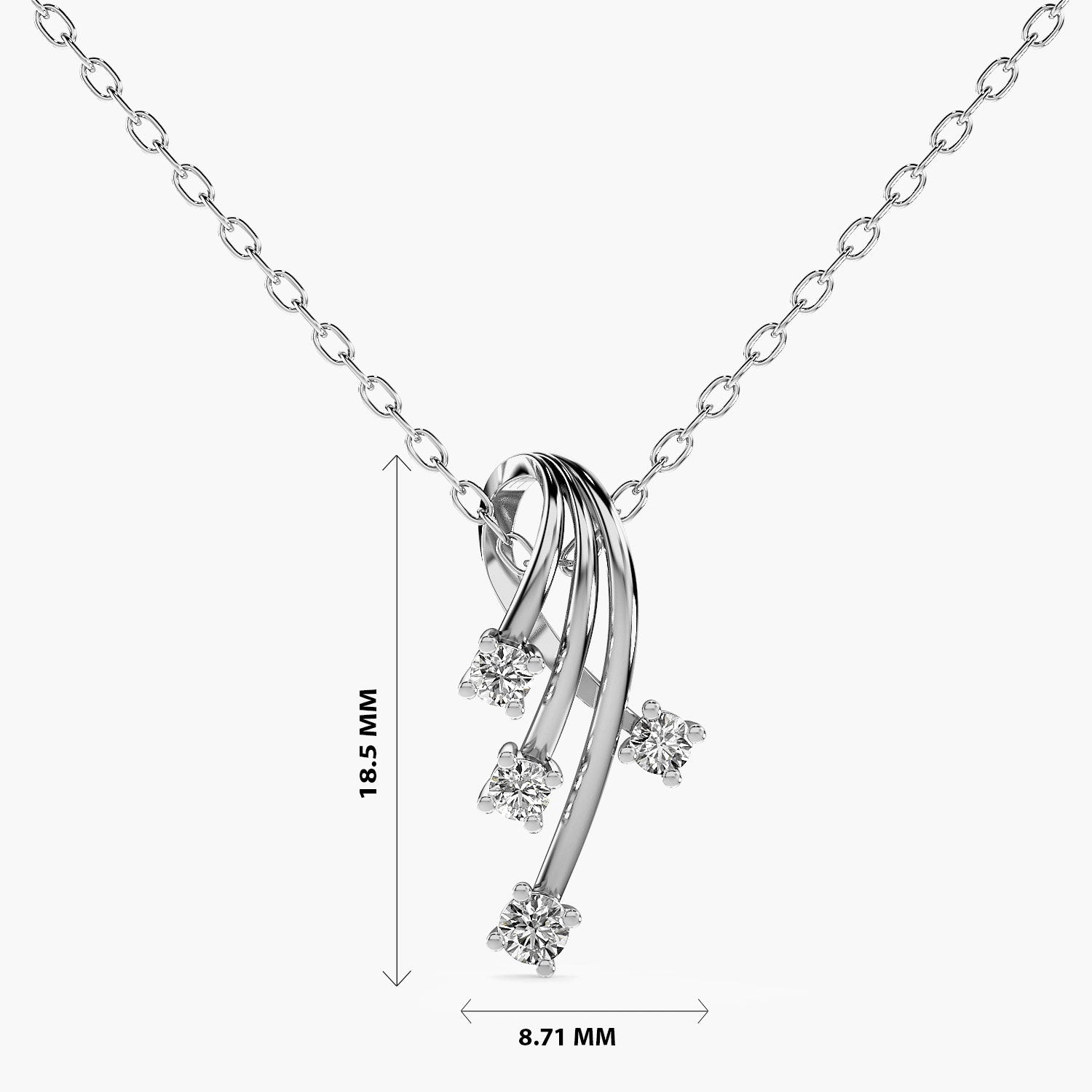 Stellar Flow Lab-Grown Diamond Pendant (With Chain) - Moena