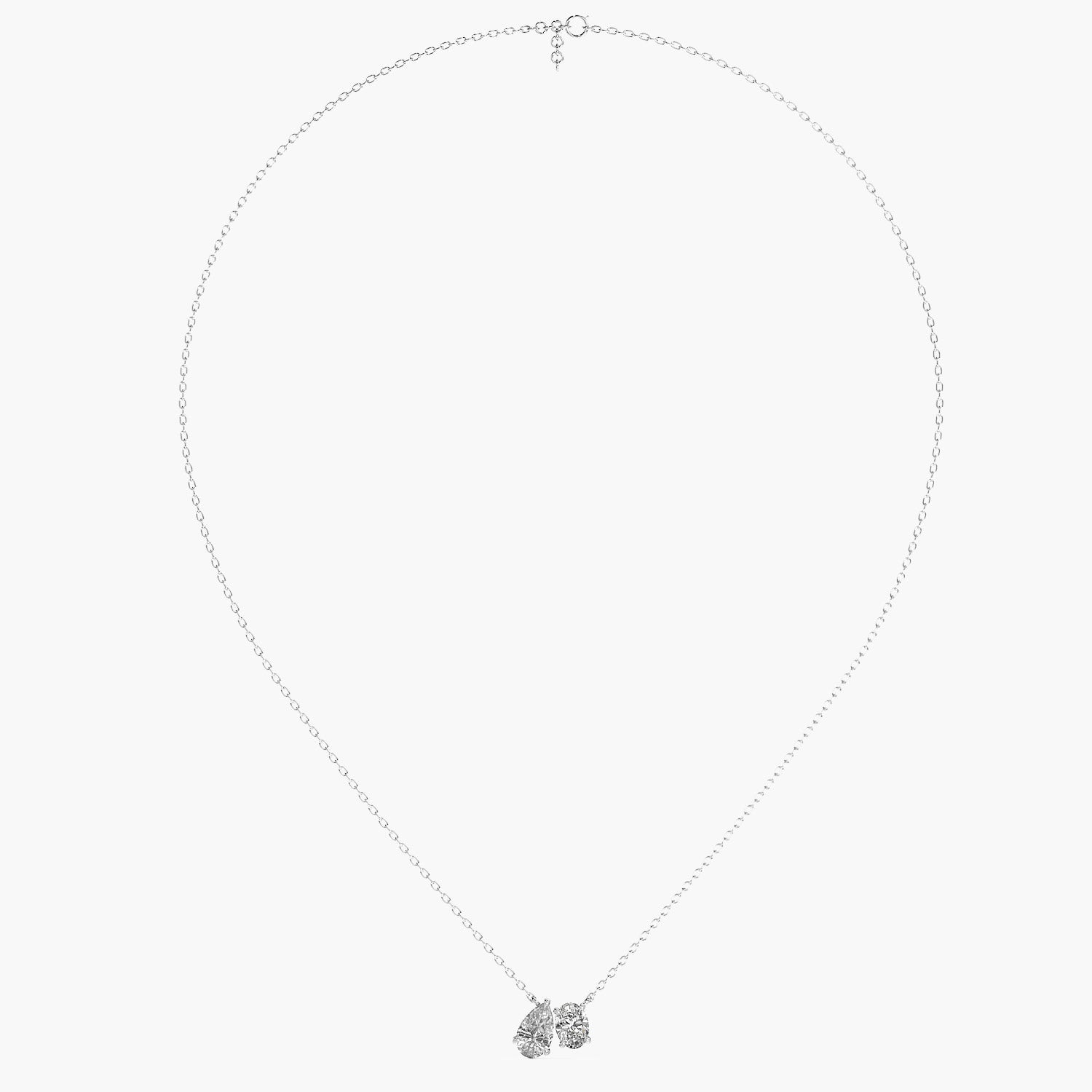 Dual-Stone Lab-Grown Diamond Necklace(With Chain) - Moena