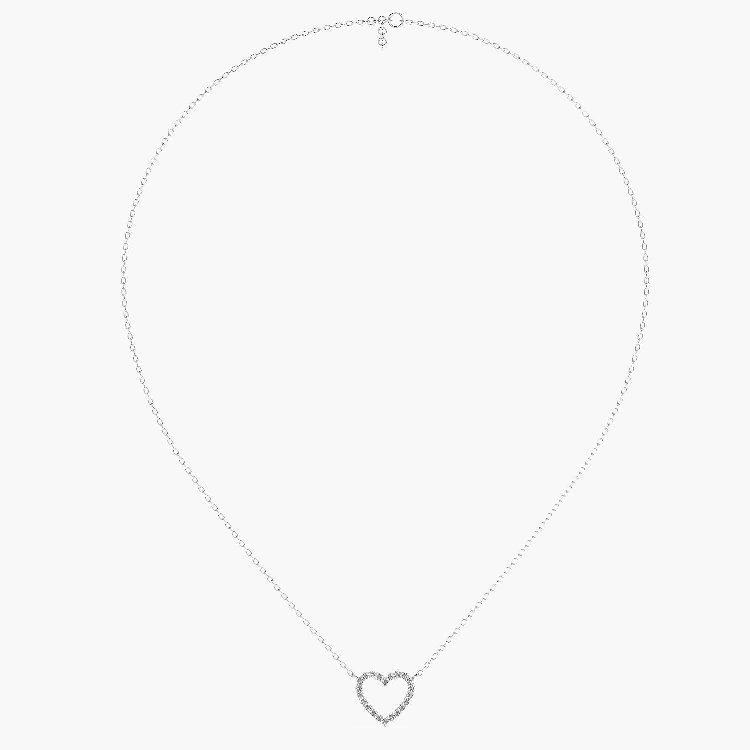 Open Heart Lab-Grown Diamond Necklace(With Chain) - Moena