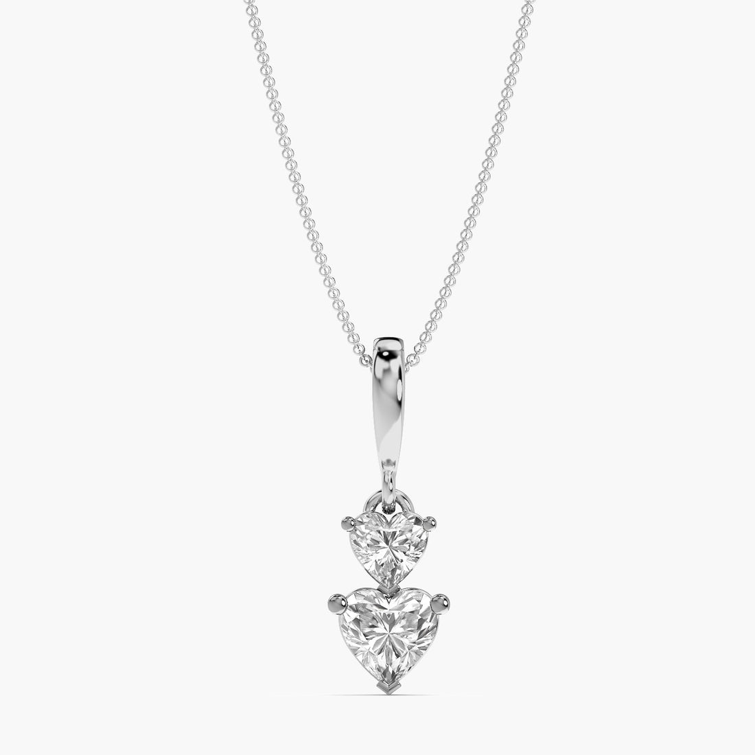 Heartline Pendant - Front View in White Gold - Diamond Pendant by Moena