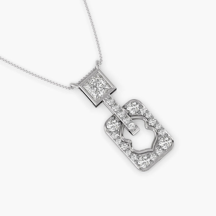 Regal Frame Pendant - Top View in White Gold - Diamond Pendant by Moena