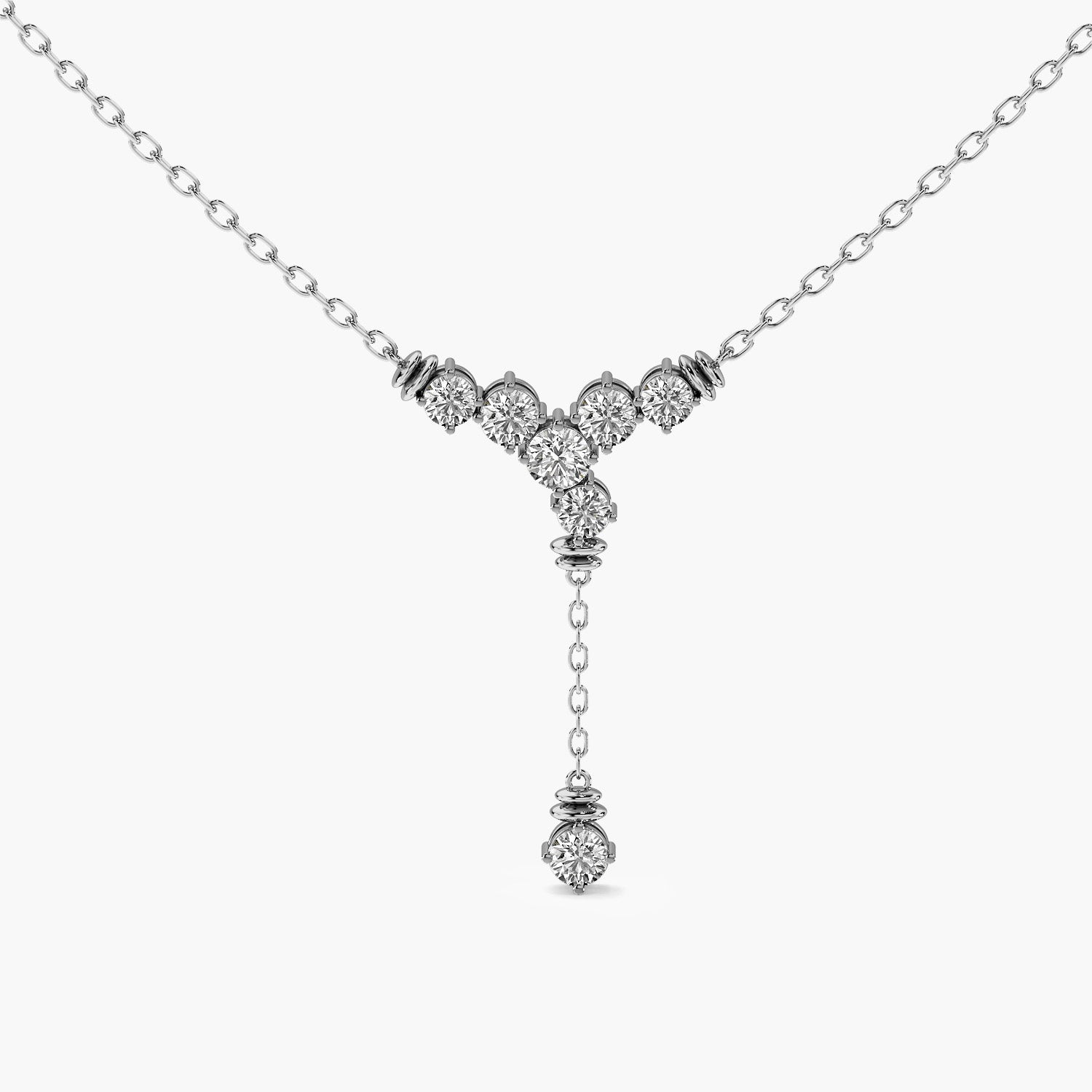 Cascading Floral Diamond Necklace (With chain)