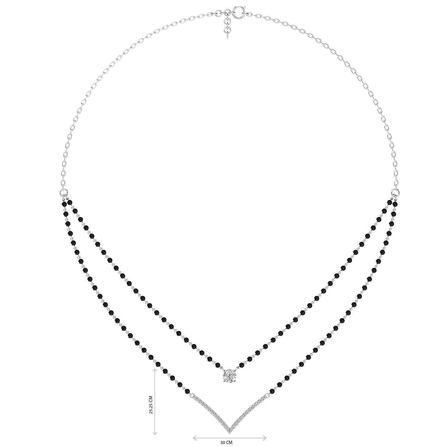 Layered V Solitaire Mangalsutra