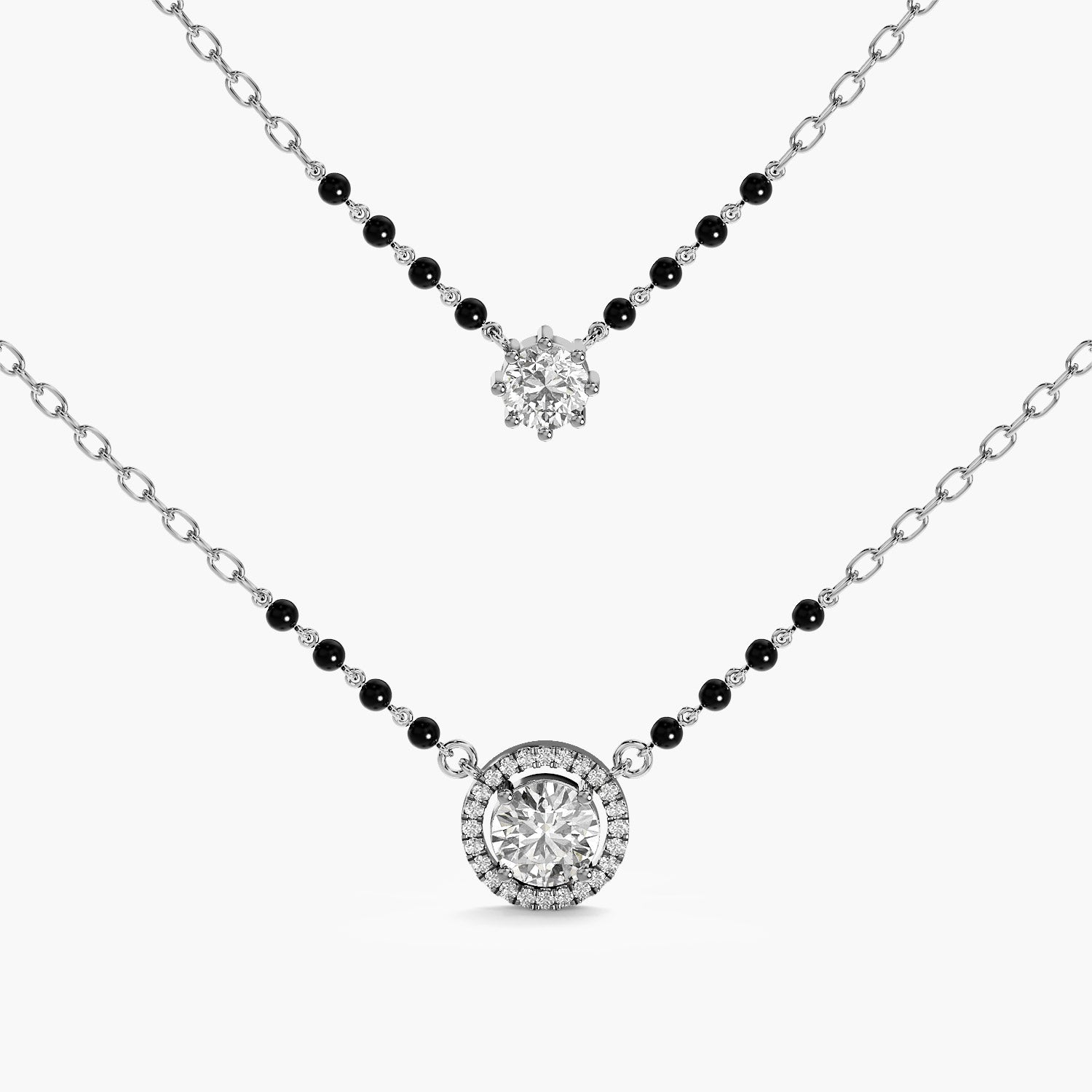 Halo & Solitaire Mangalsutra Set