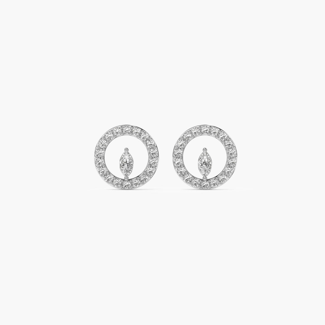 Eternal Bloom Studs - Front View in White Gold - Diamond Stud by Moena