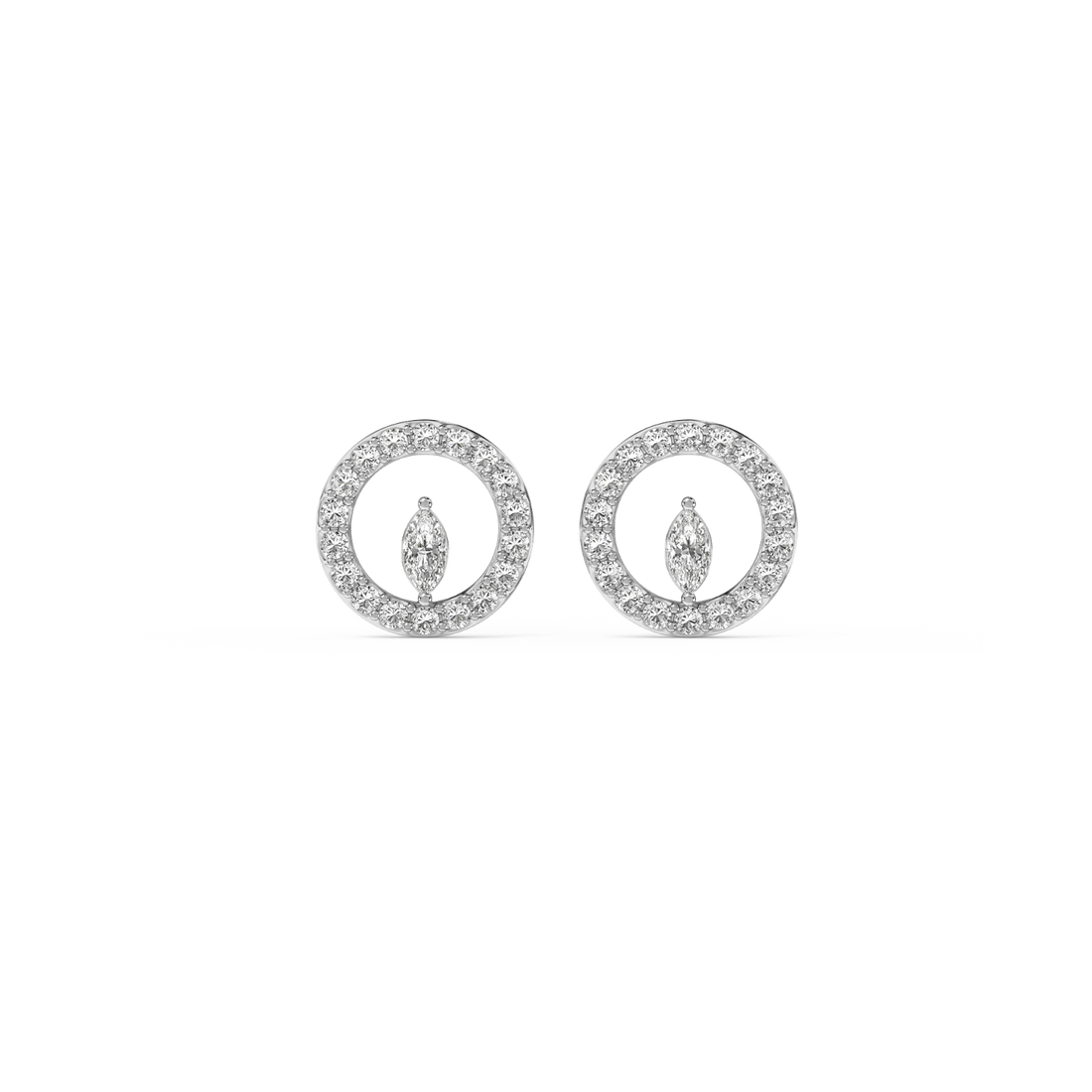 Eternal Bloom Studs - Front View in White Gold - Diamond Stud by Moena