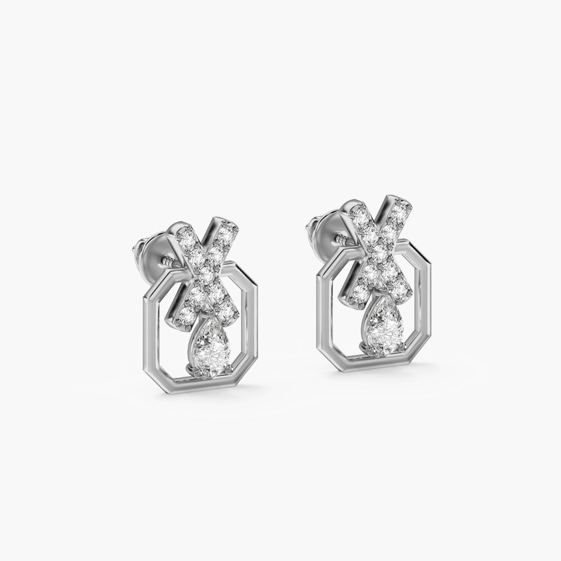 XO Gleam - 3D View in White Gold - Diamond Jewellery by Moena