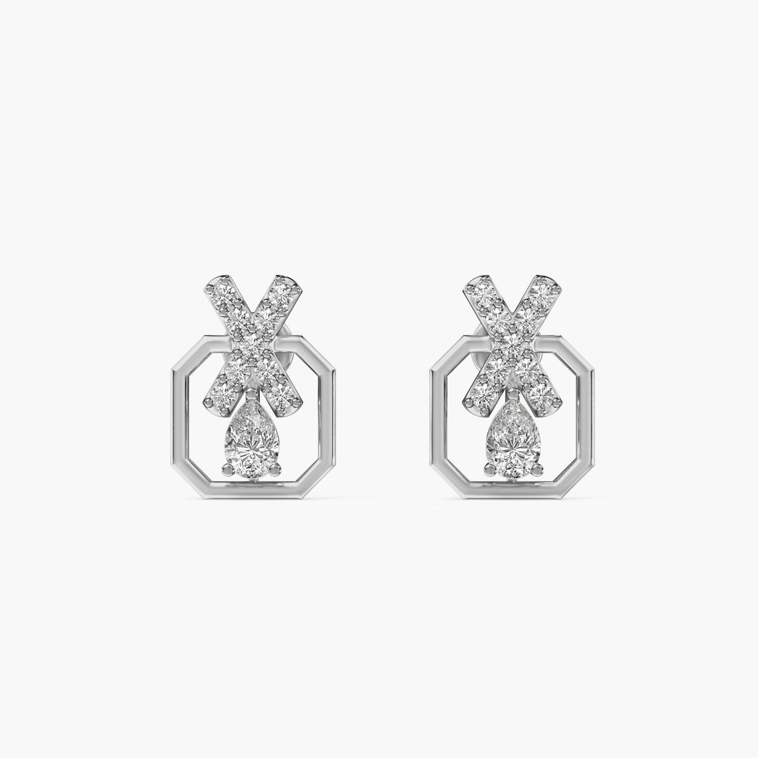 XO Gleam - Front View in White Gold - Diamond Jewellery by Moena