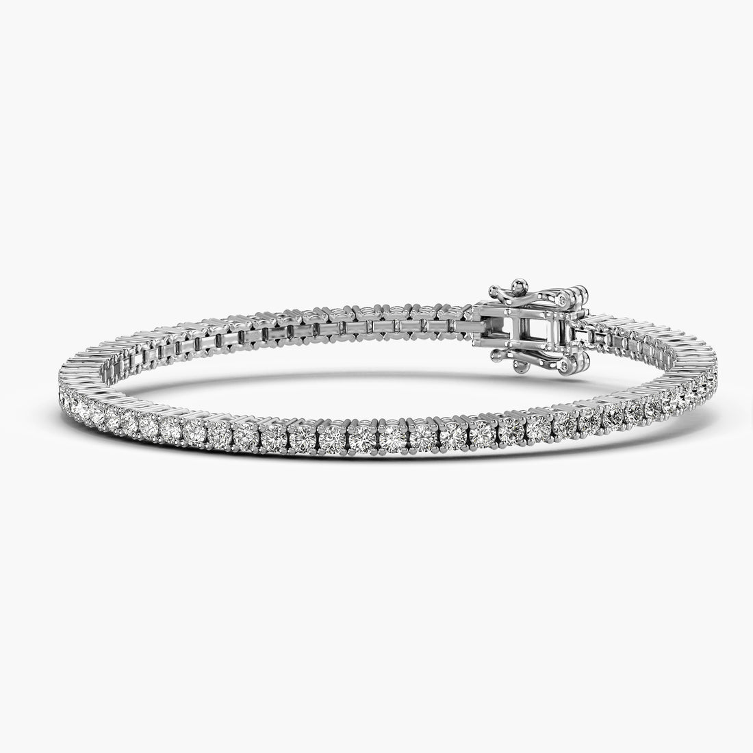 0.04 ct Diamond Tennis Bracelet - 3D View in White Gold - Diamond Bracelet by Moena