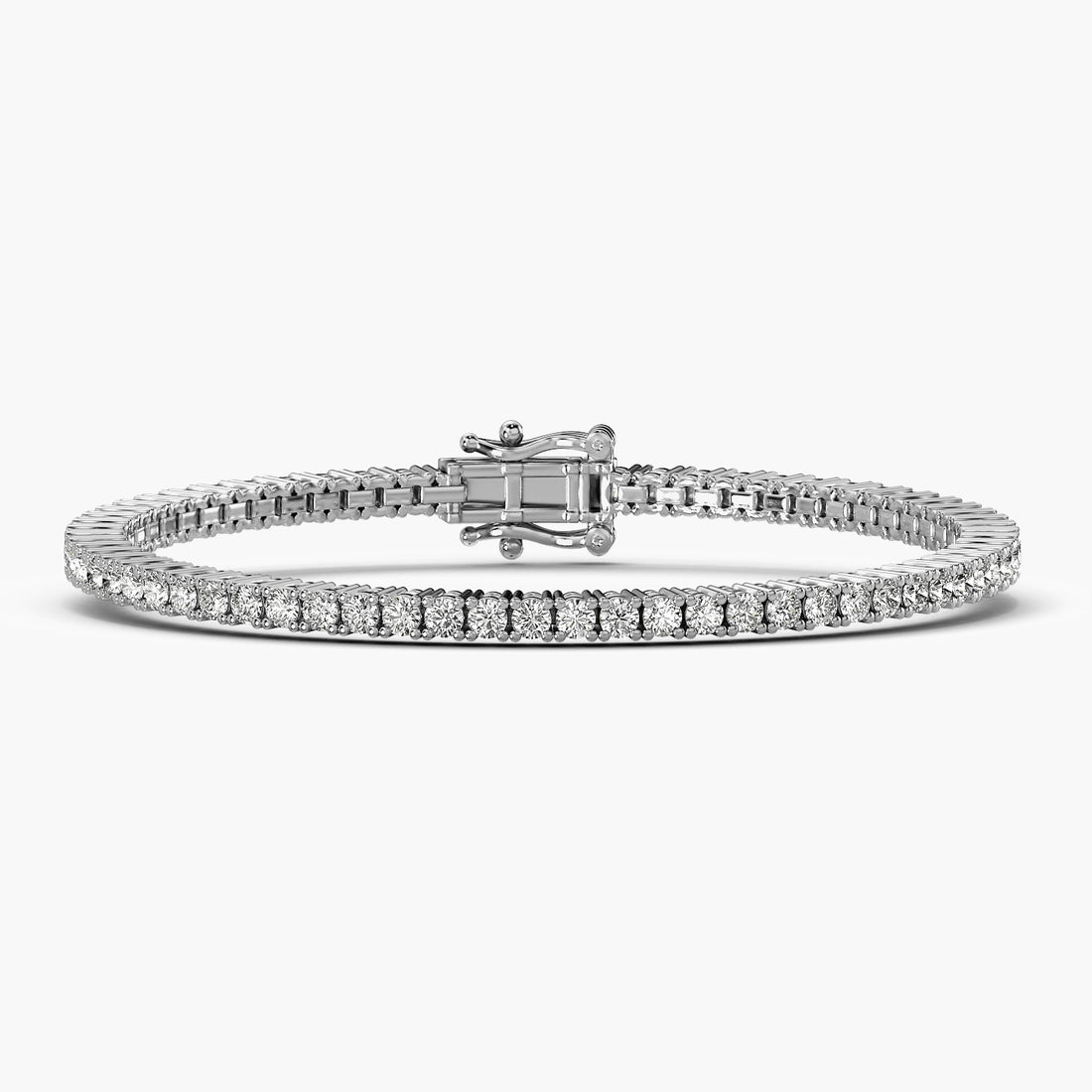 0.04 ct Diamond Tennis Bracelet - Front View in White Gold - Diamond Bracelet by Moena