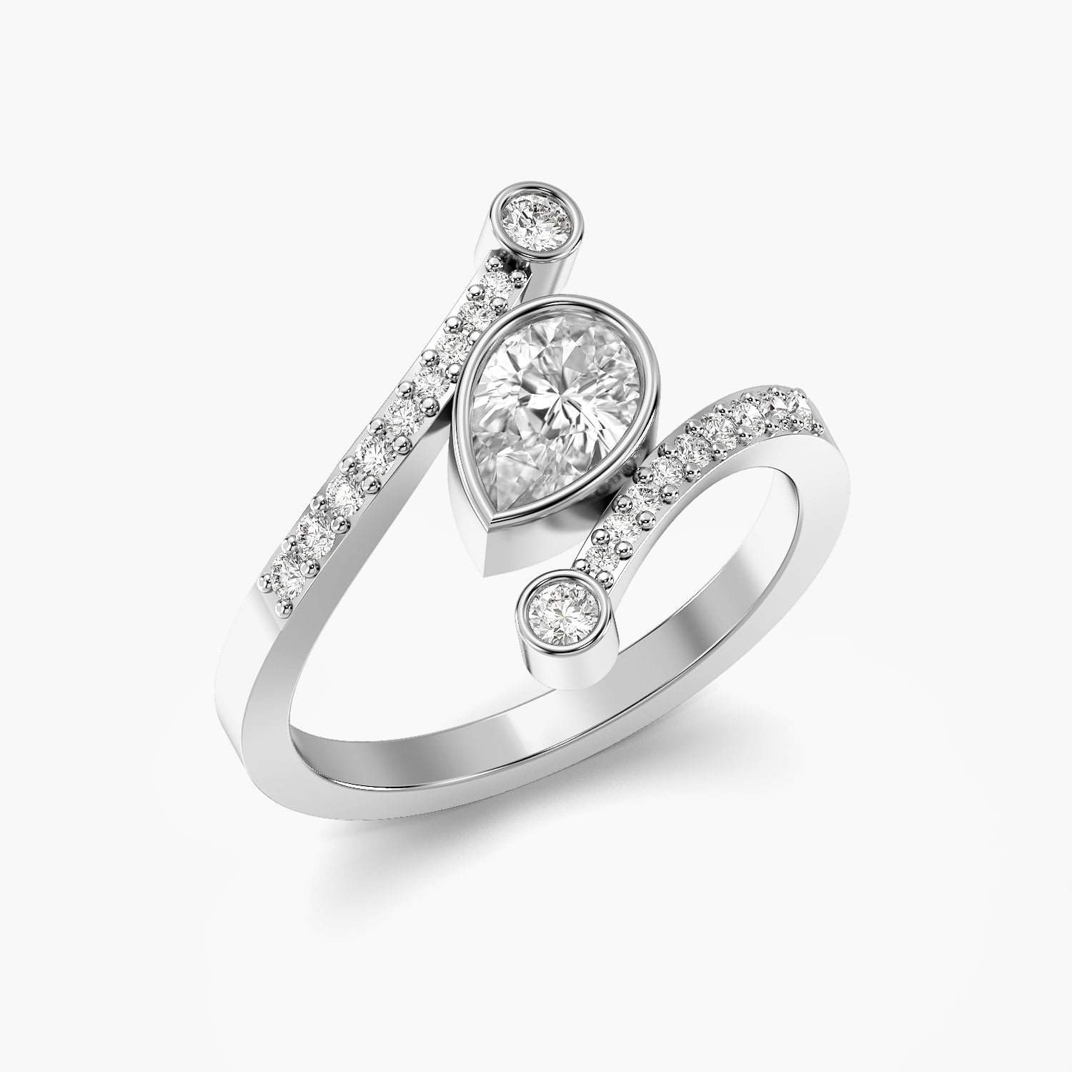 Aria Pear Halo Ring