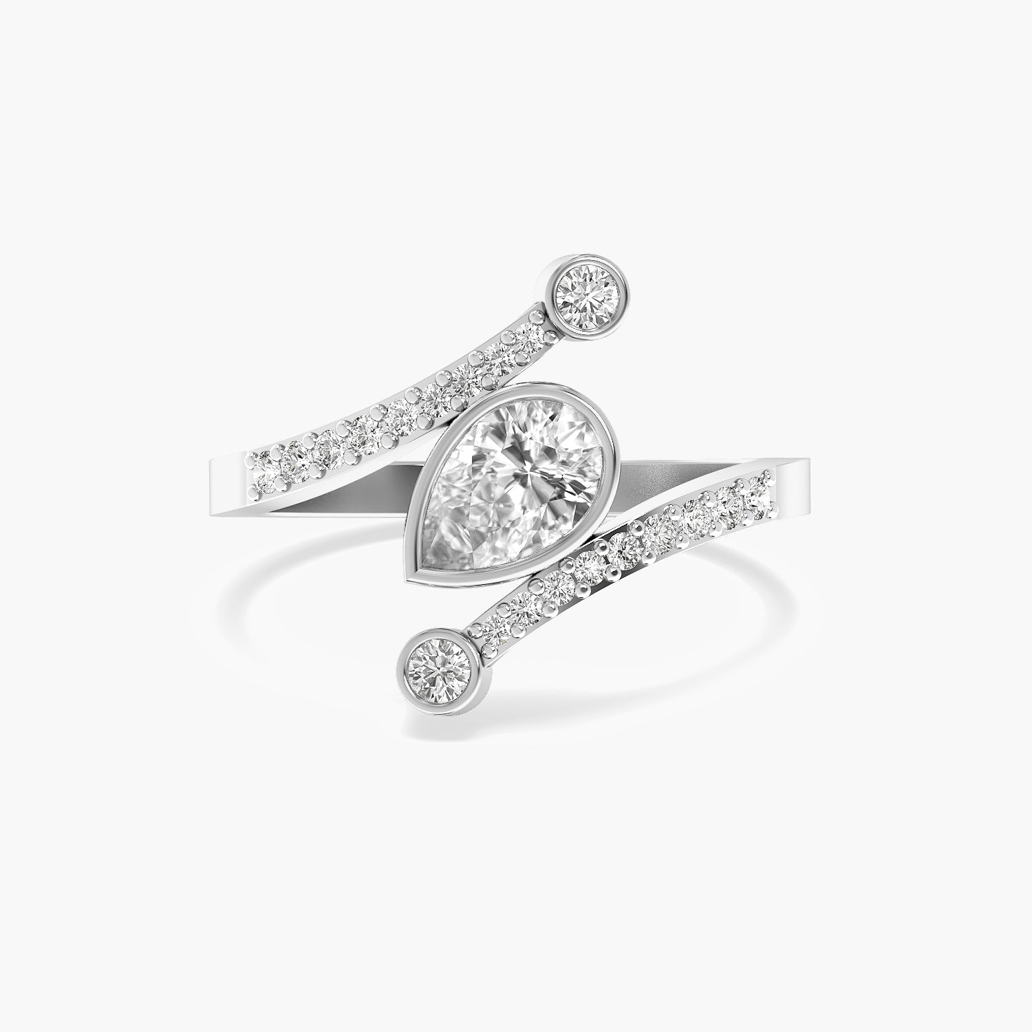Aria Pear Halo Ring