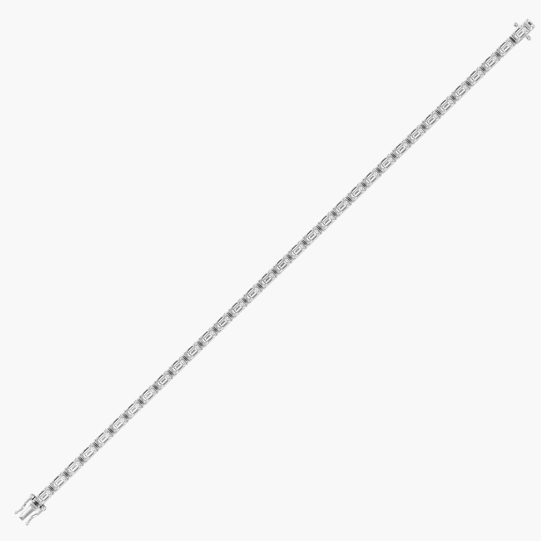 Statement Emerald 0.40 ct Tennis Bracelet - Side View in White Gold - Emerald Diamond Bracelet by Moena