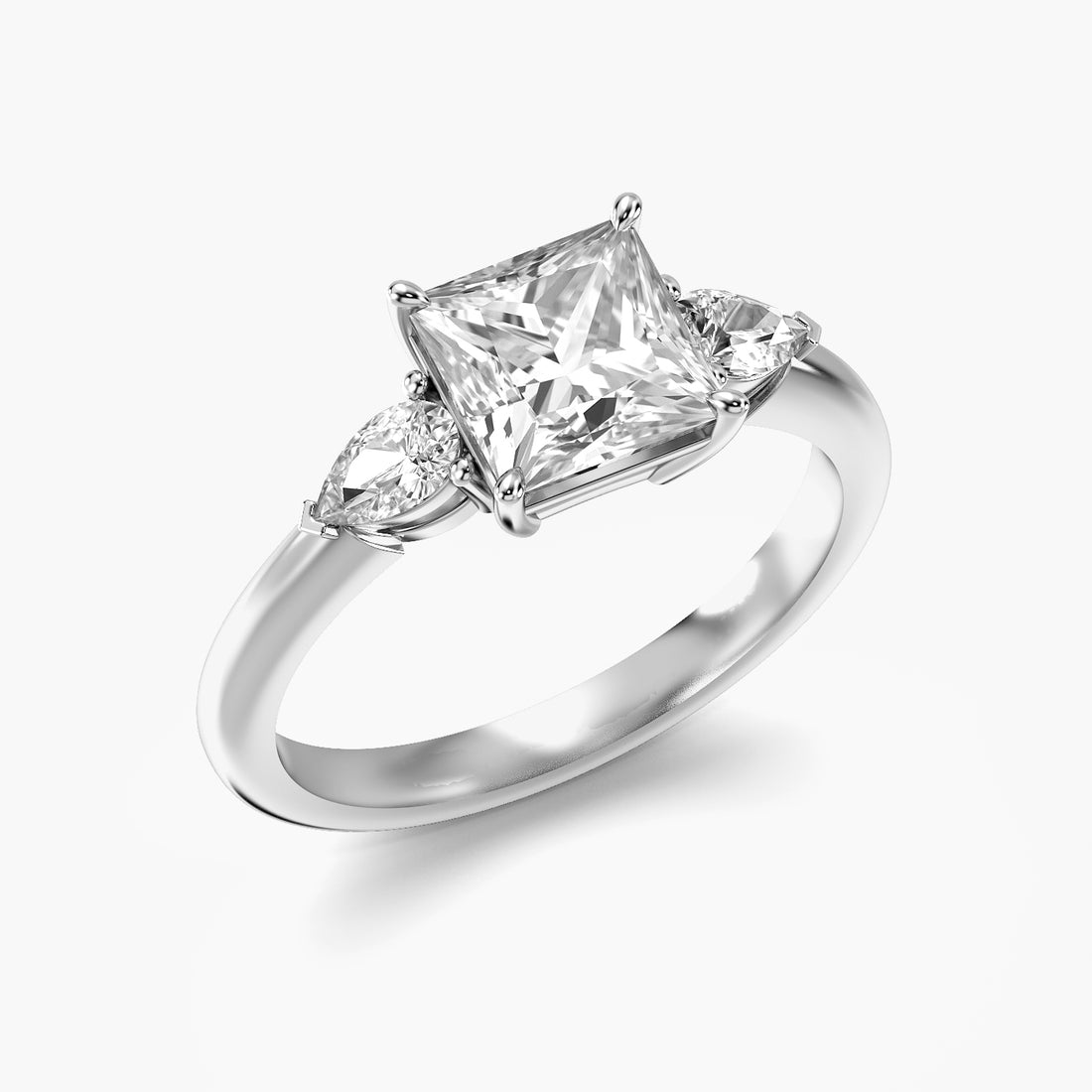 Princess Three Stone Lab Grown Diamond Ring