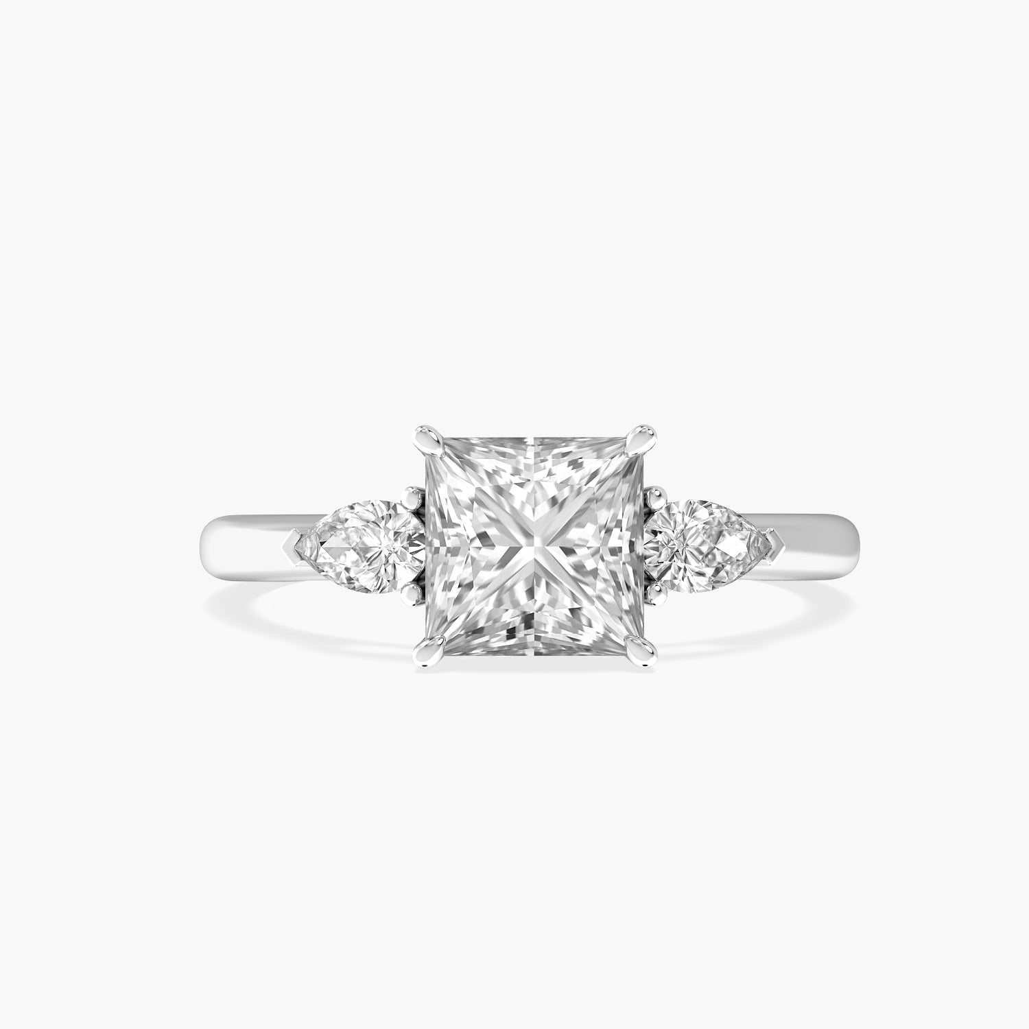 Princess Three Stone Lab Grown Diamond Ring